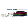 Load image into Gallery viewer, Dog Leash - Checker Black/Neon Rainbow
