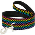 Load image into Gallery viewer, Dog Leash - Checker Black/Neon Rainbow
