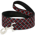 Load image into Gallery viewer, Dog Leash - Criss Cross Plaid Black/Gray/Red
