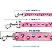 Dog Leash - Cupcake Swirls Pink/Multi Color