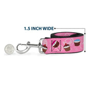 Dog Leash - Cupcake Swirls Pink/Multi Color