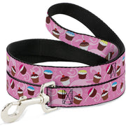 Dog Leash - Cupcake Swirls Pink/Multi Color