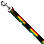 Dog Leash - Checker Black/Rasta
