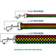 Dog Leash - Checker Black/Rasta