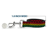 Dog Leash - Checker Black/Rasta