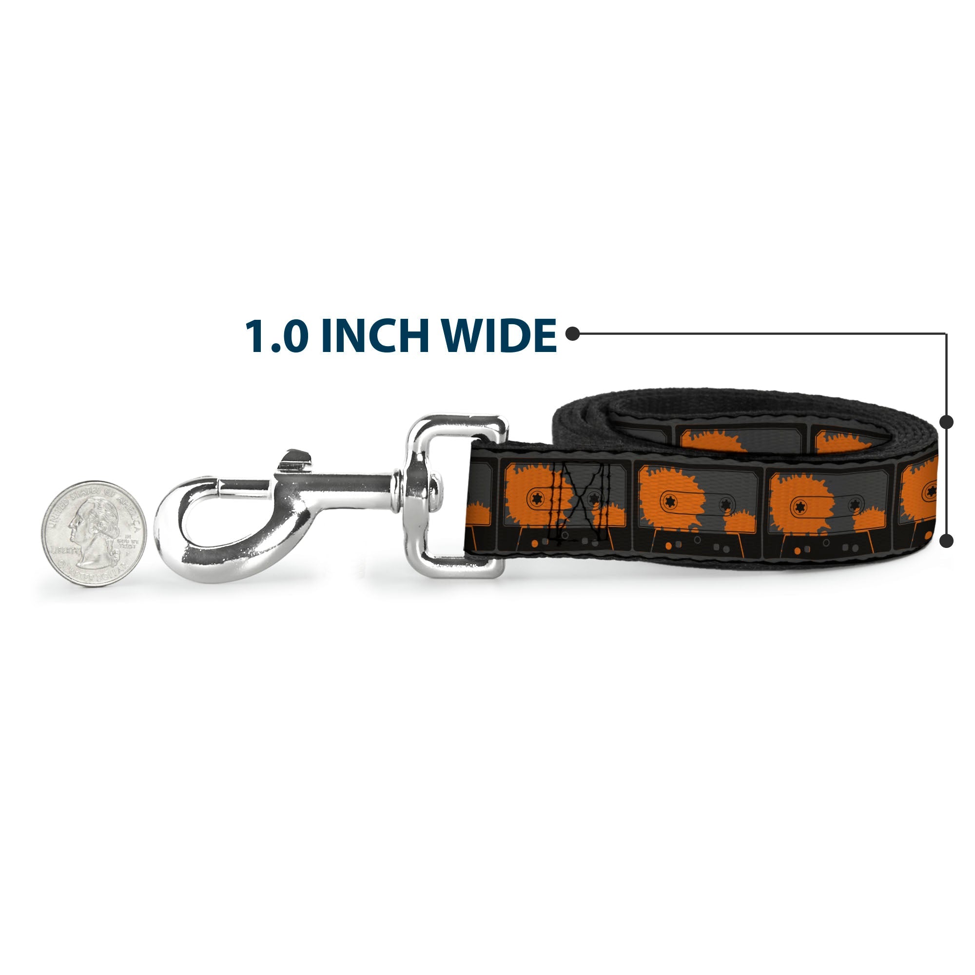 Dog Leash - Cassette Splatter Gray/Orange