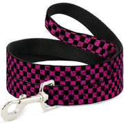 Dog Leash - Checker Weathered Black/Neon Pink