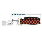 Dog Leash - Checker Orange/Blue