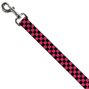 Dog Leash - Checker Black/Honeysuckle Red