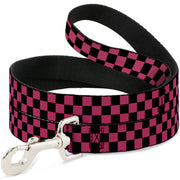 Dog Leash - Checker Black/Honeysuckle Red