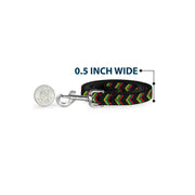 Dog Leash - Chevron Weave Black/Rasta