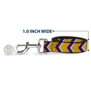 Dog Leash - Chevron Weave Gold/Purple/White