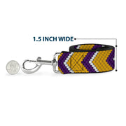 Dog Leash - Chevron Weave Gold/Purple/White