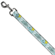 Dog Leash - Cloudy Skies Rain Clouds White/Blues