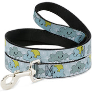 Dog Leash - Cloudy Skies Rain Clouds White/Blues