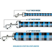 Dog Leash - Checker Mosaic Blue