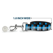 Dog Leash - Checker Mosaic Blue