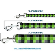 Dog Leash - Checker Mosaic Green