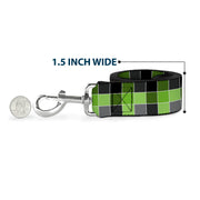Dog Leash - Checker Mosaic Green