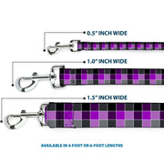 Dog Leash - Checker Mosaic Purple