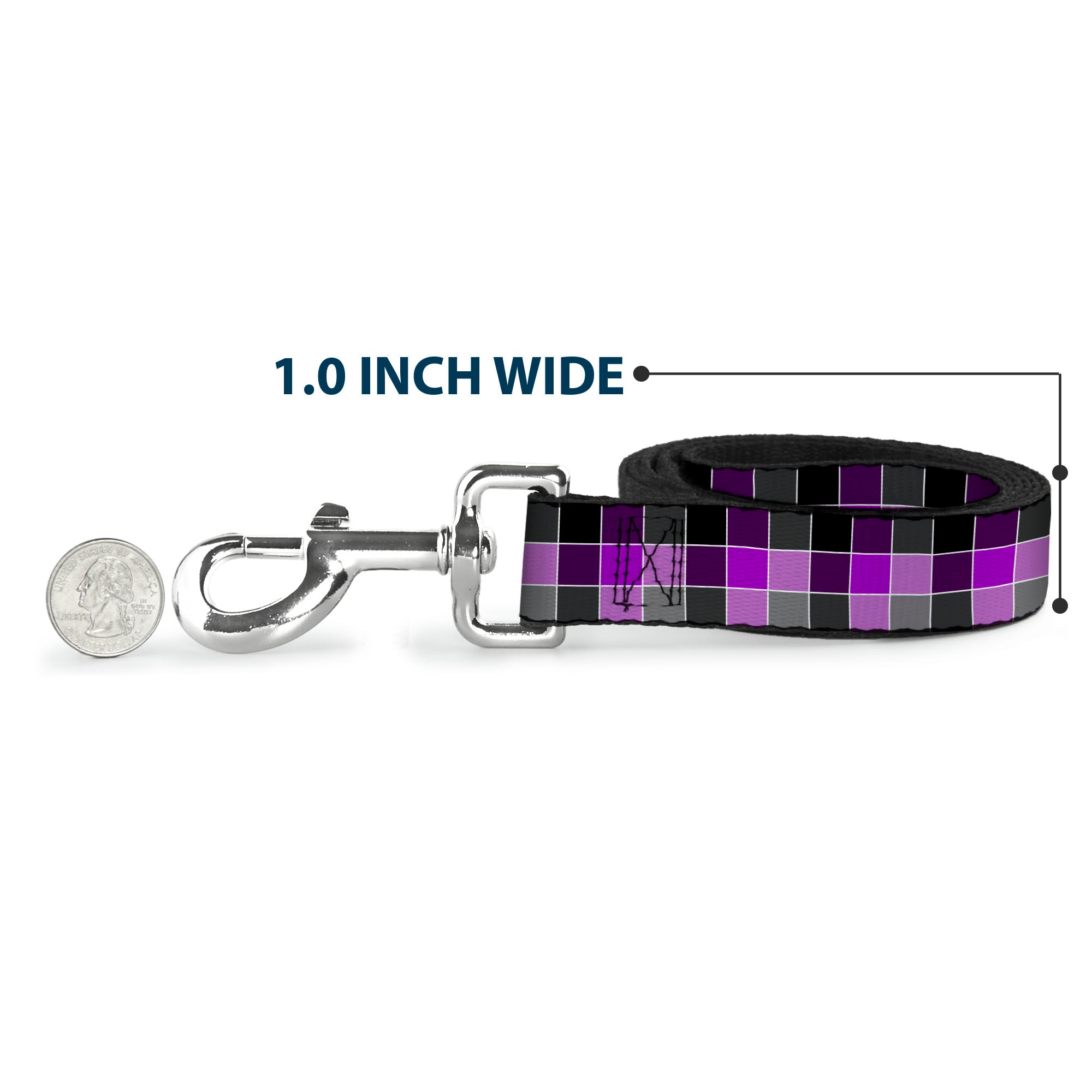 Dog Leash - Checker Mosaic Purple