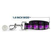 Dog Leash - Checker Mosaic Purple