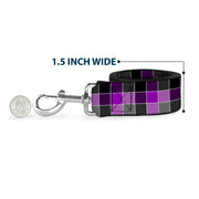 Dog Leash - Checker Mosaic Purple