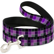 Dog Leash - Checker Mosaic Purple