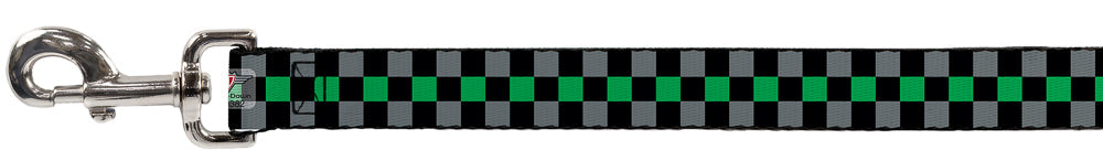 Dog Leash - Checker Black/Gray/1 Green