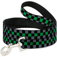 Load image into Gallery viewer, Dog Leash - Checker Black/Gray/1 Green
