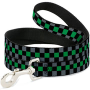 Dog Leash - Checker Black/Gray/1 Green
