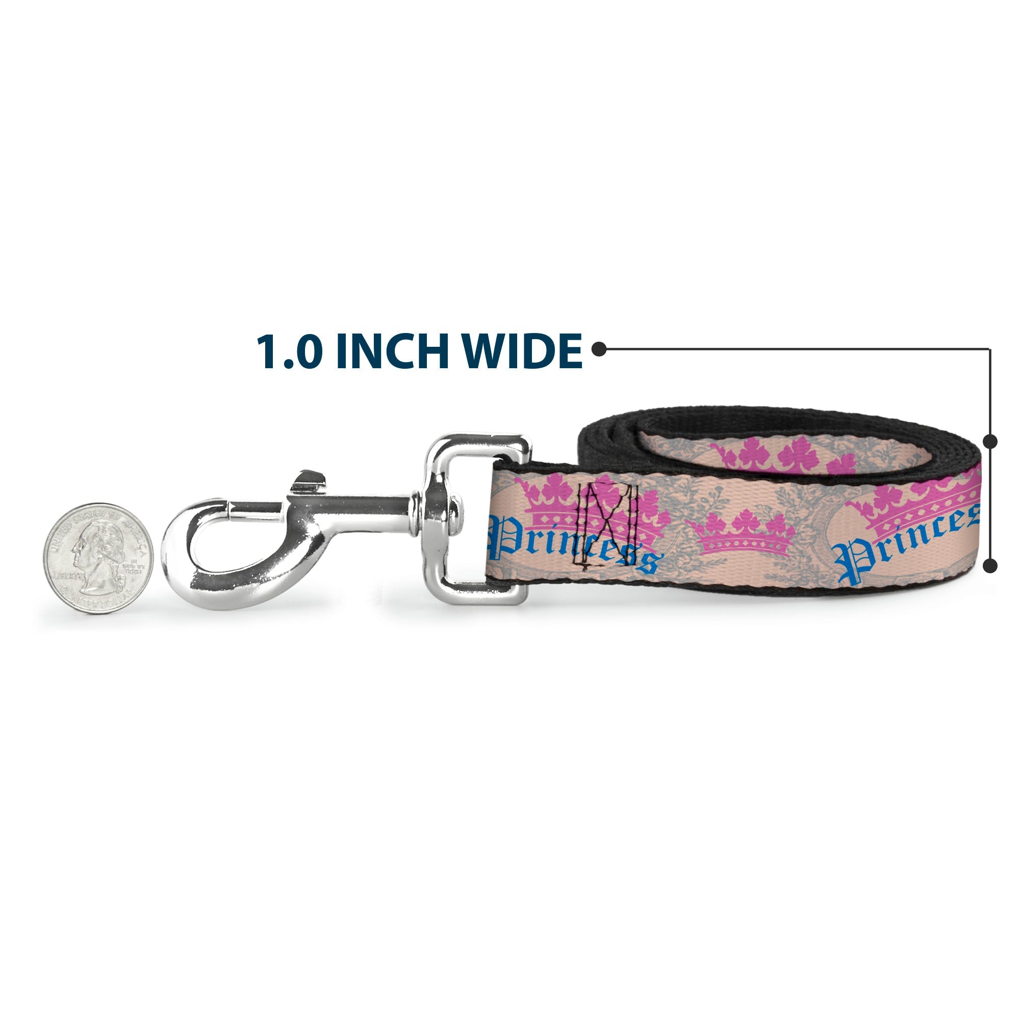 Dog Leash - Crown Princess Oval Baby Pink/Baby Blue