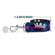 Dog Leash - Crown Princess Oval Black/Turquoise