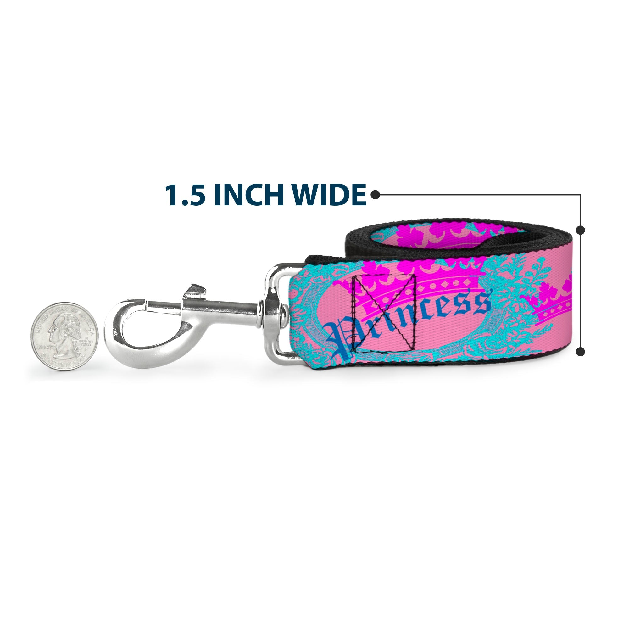 Dog Leash - Crown Princess Oval Pink/Turquoise