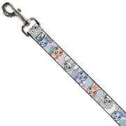 Dog Leash - Cute Bunnies Multi Pastel