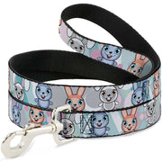 Dog Leash - Cute Bunnies Multi Pastel