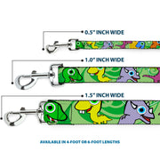 Dog Leash - Cute Dinosaurs Yellow/Green