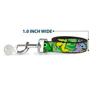 Dog Leash - Cute Dinosaurs Yellow/Green