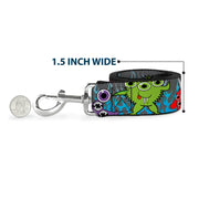 Dog Leash - Cute Monsters Gray/Flame Blue