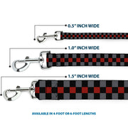 Dog Leash - Checker Black/Gray/1 Red
