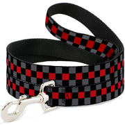 Dog Leash - Checker Black/Gray/1 Red