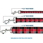 Dog Leash - Checker Mosaic Red