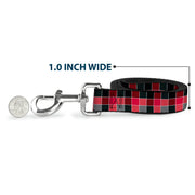 Dog Leash - Checker Mosaic Red