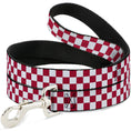 Load image into Gallery viewer, Dog Leash - Checker Crimson/White

