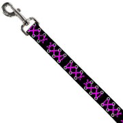 Dog Leash - Corset Lace Up Black/Fuchsia