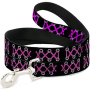 Dog Leash - Corset Lace Up Black/Fuchsia