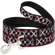 Dog Leash - Corset Lace Up Red Plaid/Black
