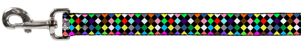 Dog Leash - Diamonds Black/Multi Color