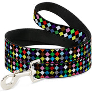 Dog Leash - Diamonds Black/Multi Color