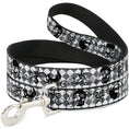 Load image into Gallery viewer, Dog Leash - Diamonds White/Gray w/Skulls
